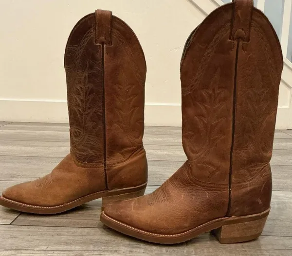 Abilene Women's Brown Leather Cowboy Boots size 5.5 M - Image 3