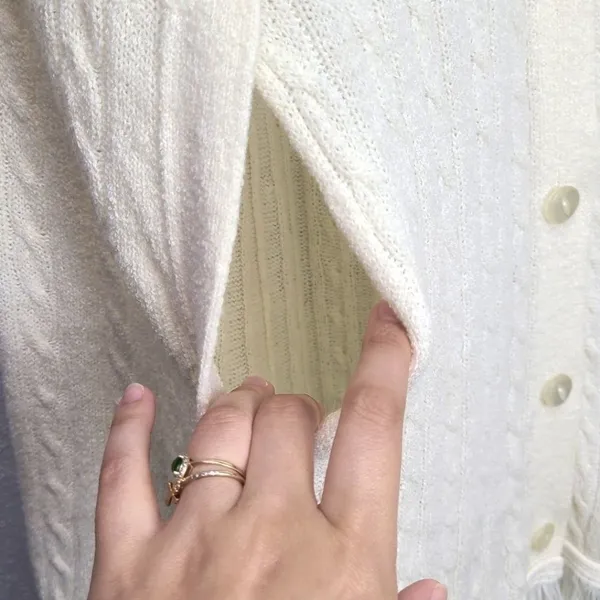 Vintage 60’s chunky knit sweater cape‎ poncho Light ivory - Image 4