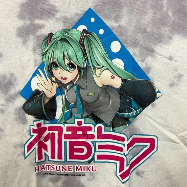 Hatsune Miku Vocaloids Virtual Anime Singer Tie Dye M/L - Image 2