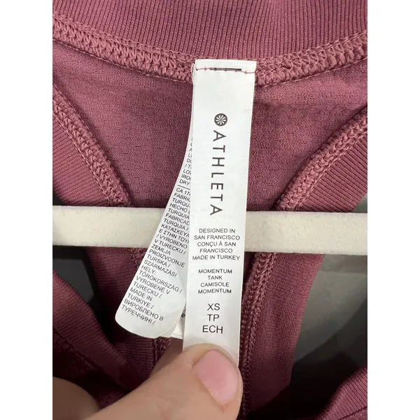 Athleta Momentum Tank Top Womens XS Pink Great Seamless Racerback Activewear - Image 2