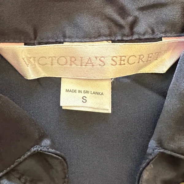 VICTORIA'S‎ SECRET | Women's Satin Button Up Long Sleeve Sleep Shirt, Size S - Image 3