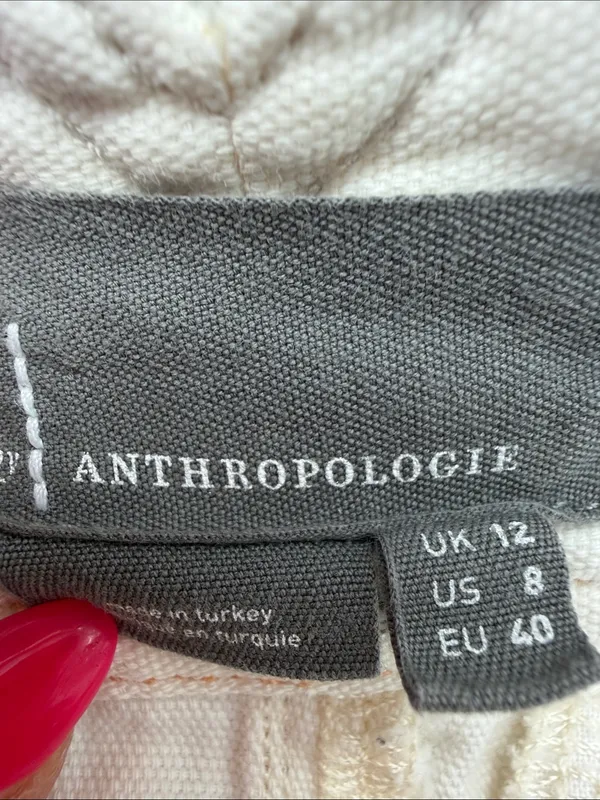 Anthropologie cream-colored, pleated barrel trousers - Image 12