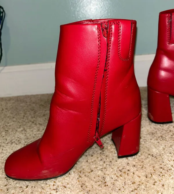 Red Booties Size 7.5 - Image 3