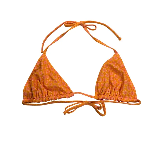 Wild Fable Bikini Top Women's Small Orange Pink Reversible String NWT - Image 2
