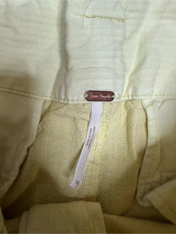 Free People High-Rise Tie-Waist Shorts in Yellow - Image 4
