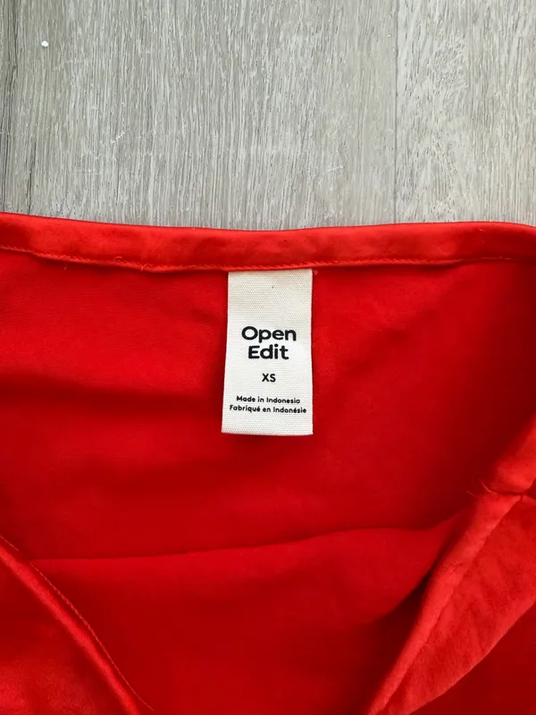 Open Edit Bias Cut Maxi Skirt In Red Scarlet - Image 5