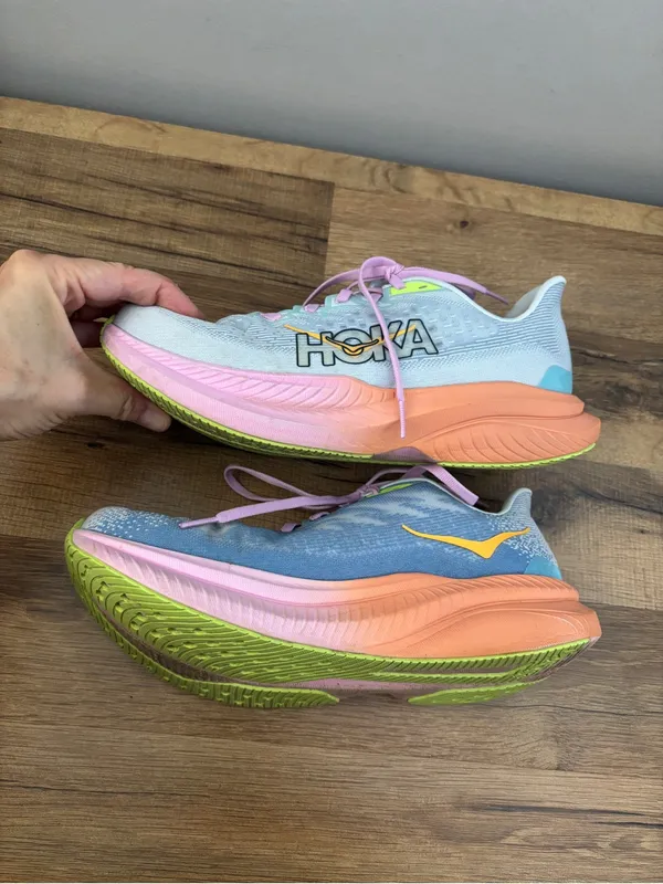 Hoka Mach 6 Athletic Running Shoes Pink Light Blue Women’s - Image 9