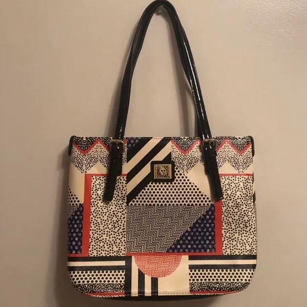 Anne Klein Perfect Shopper Color Block Abstract Bag - Image 2