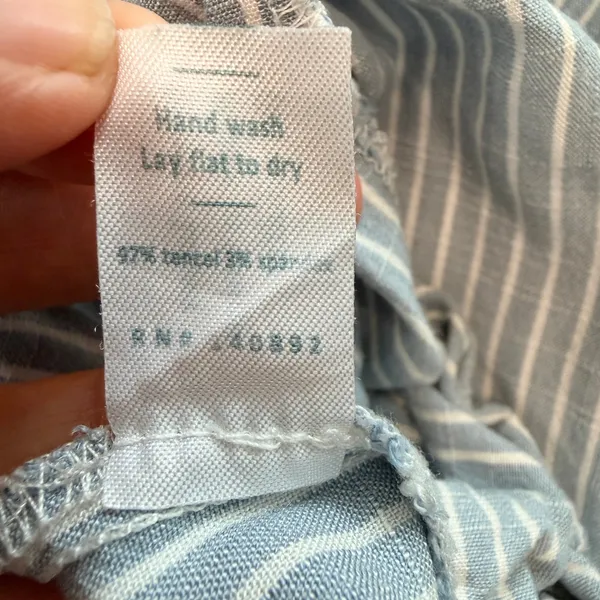 Marine Layer Allison Pant Blue/White Striped Size Small‎ Tencel Elastic - Image 10