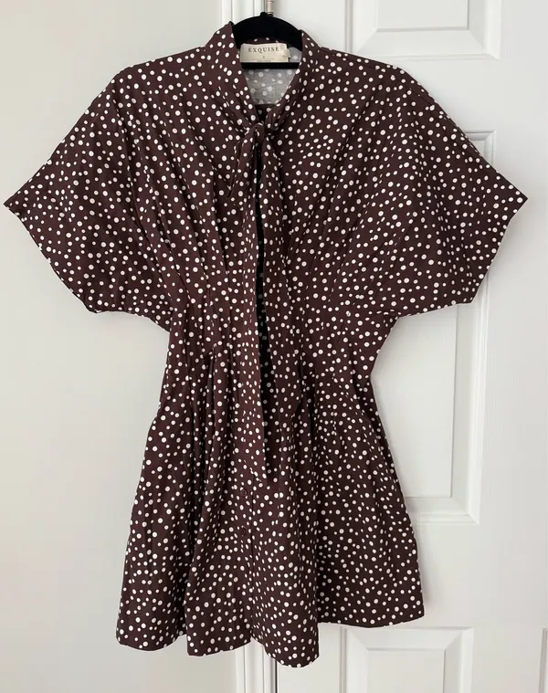 Anthropologie The Tobie Tie-Neck Shirt Dress by Exquise, Size S - Image 6