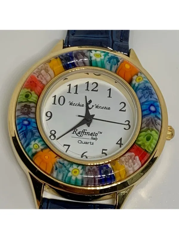 Vecchia Venezia women's quartz colorful Murano glass millefiori bezel running - Image 3