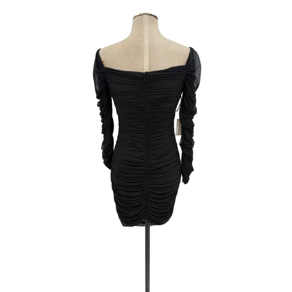 Aritzia Babaton Luxor Ruched Mesh Bodycon Mini Dress Black Size 10 NWT - Image 4