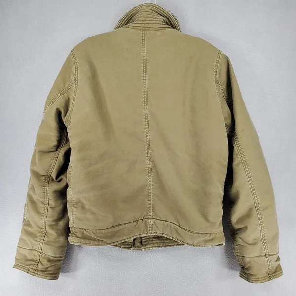 Abercrombie Adirondack Jacket Womens XL Green Sherpa Lined Canvas Coat Army‎ - Image 5