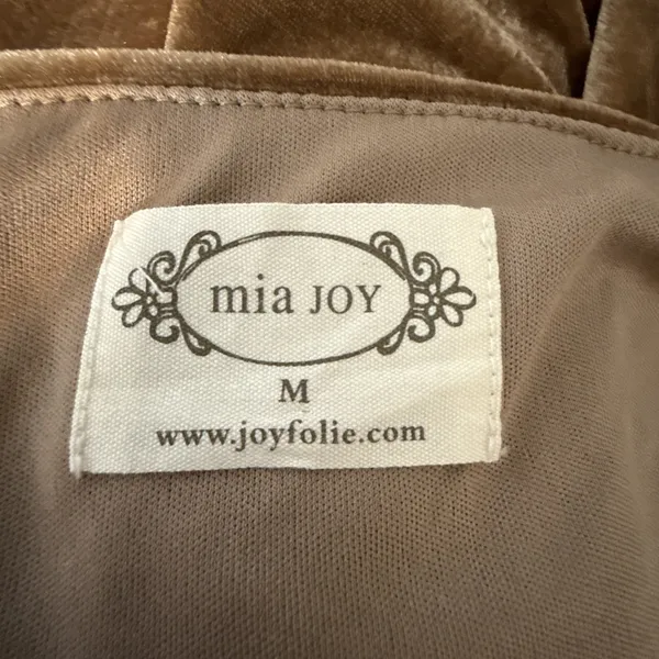 Mia Joy Joyfolie Womens Taupe‎ Velvet Maxi Dress Size M V-Neck Adjustable Straps - Image 8