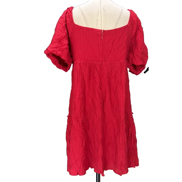 Altar'd State Marianne Mini Dress Red Women's XL New Ruffle Tiered Boho - Image 5