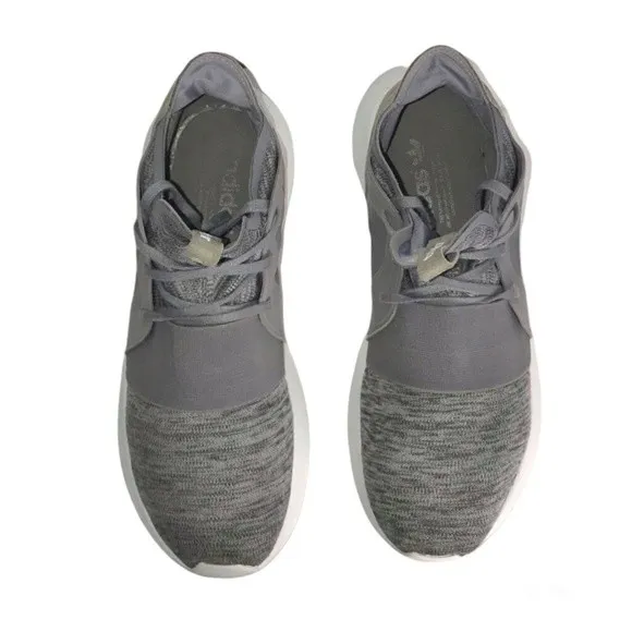 Adidas Originals Tubular Defiant Gray Marl Knit Suede Womens Sneakers Size 9 - Image 5
