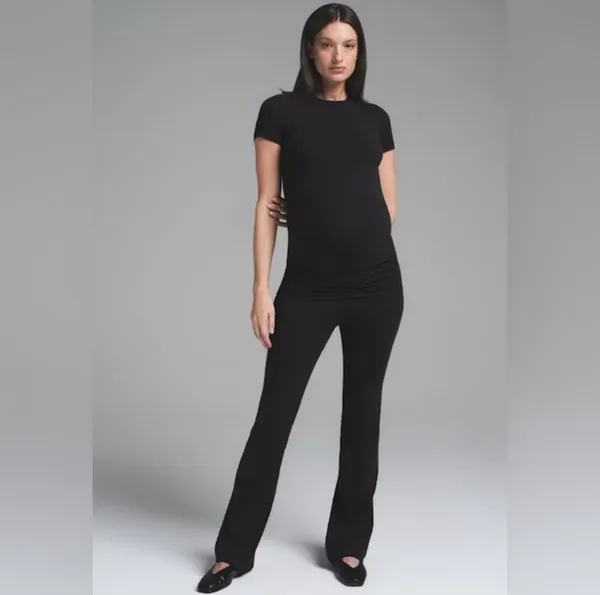 SKIMS Maternity Cotton Jersey Foldover Pants - Image 3