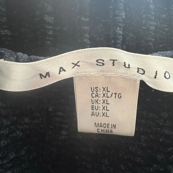 Max Studio‎ Women’s Top XL Corduroy Velvet Boxy Teal Oversized - Image 3
