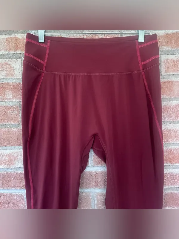 Gymshark Full Length Leggings Women’s XXL Maroon Gym Workout Activewear Athletic - Image 2