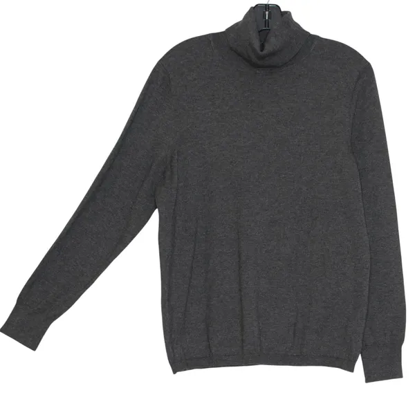 Talbots Turtleneck Sweater Minimalist Academia Old Money Quiet Luxury Gray XL - Image 2