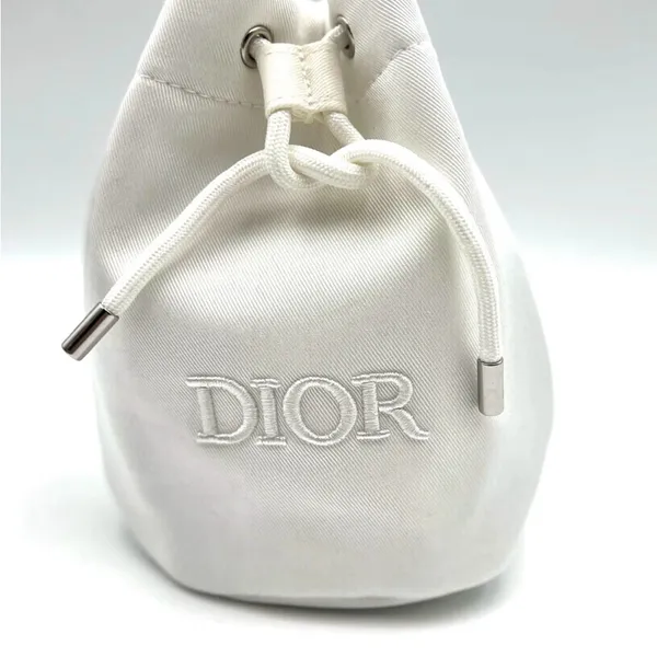 Dior White Cosmetic Bag with Drawstring - Image 2