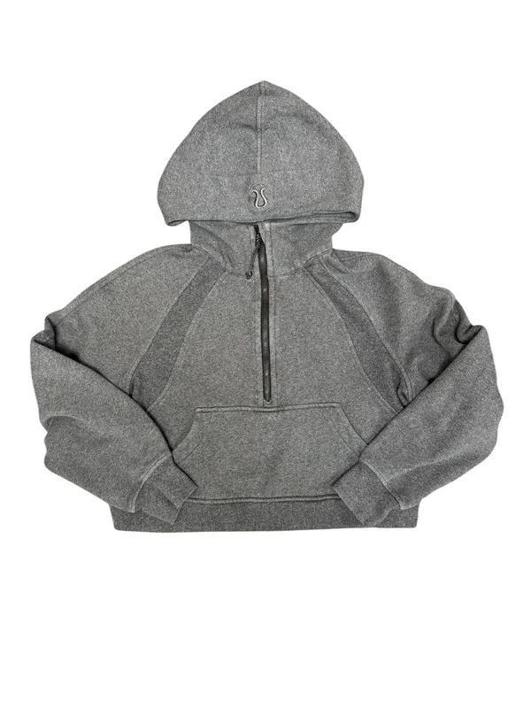 Lululemon Scuba Oversize Half 1/2 Zip Hoodie Sweatshirt Gray Grey XS/S - Image 4
