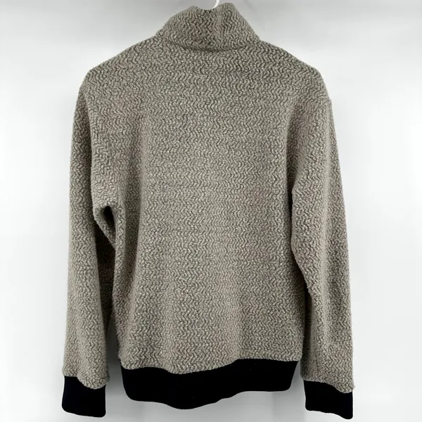Patagonia Woolyester Fleece Sweater 1/4 Zip Stand Collar Knit Oatmeal Small - Image 6