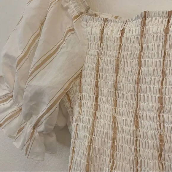 SAGE the Label Crop Puff‎ Sleeve Smocked Blouse Size Small - Image 7