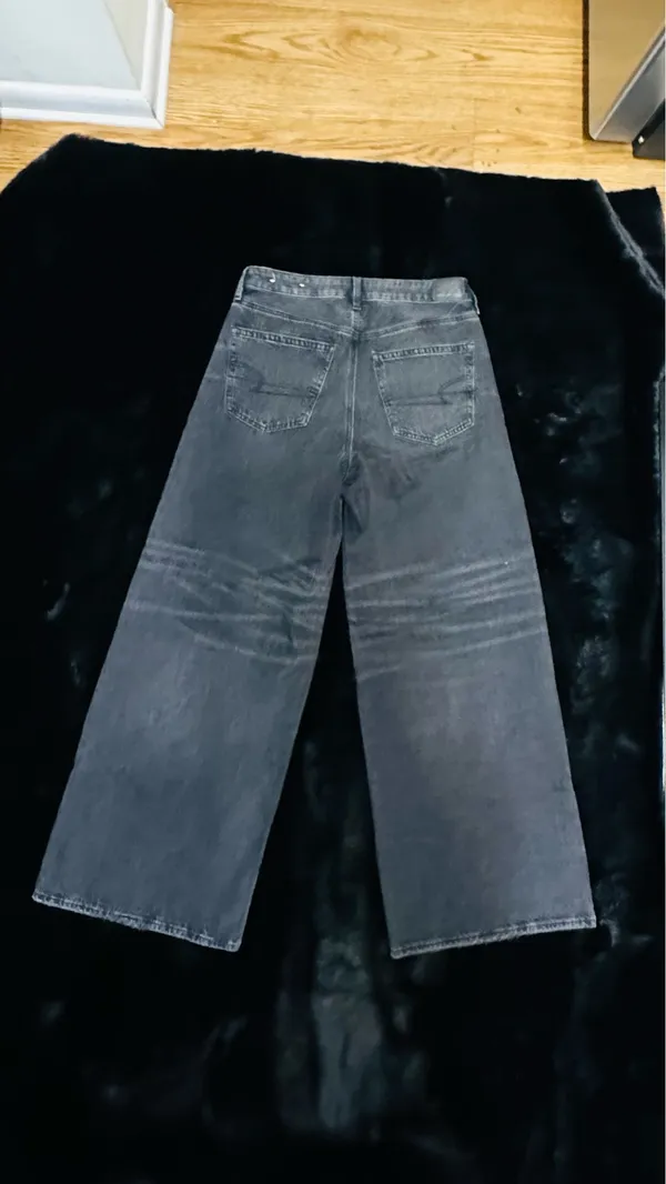 American Eagle Super High Rise Kick Boot Jeans – Washed Black  - Image 10