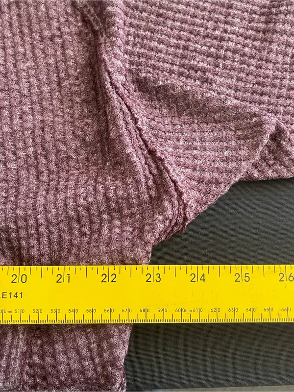 We The Free Mauve Plum Waffle-Knit Scoop Pullover - Image 6