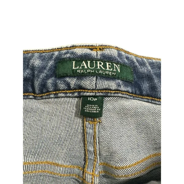 Lauren Ralph Lauren Womens Jeans Light Wash Straight‎ Leg Size 10P - Image 7