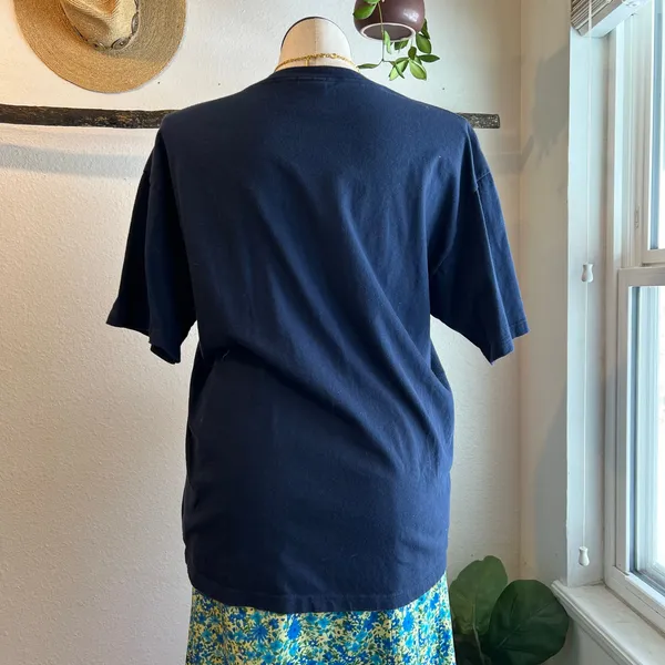 Guess Vintage Blue 100% Cotton USA Oversized Short Sleeve T Shirt Size Large - Image 5