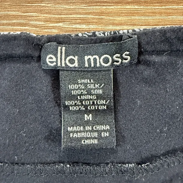 Ella Moss Women's M Silk Ruffle Tank Top Black Sheer Boho Layered Blouse - Image 3