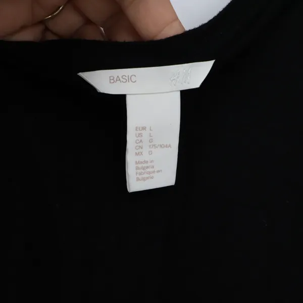 H&M T-Shirt Dress Womens L Basic Black Short Sleeve Crew Neck Excellent - Image 2