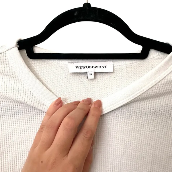 WEWOREWHAT Waffle Cropped Tee‎ White X-Small - Image 4