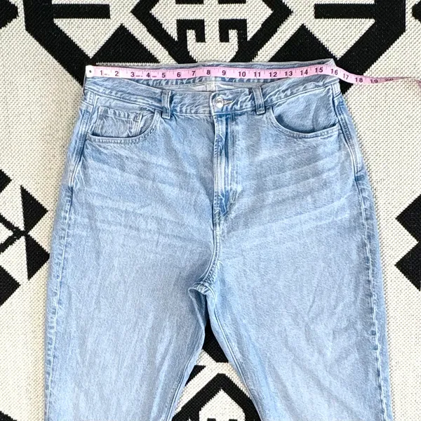 American Eagle x The Jeans Redesign Mom Jean in Washed Blue Size 14 - Image 5