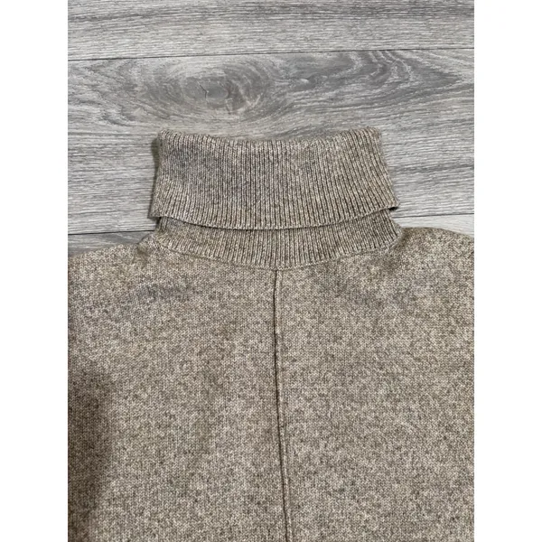 HM Womens Sweater S Oversized Beige Marl Turtleneck Wool‎ Blend Seam Detail - Image 12