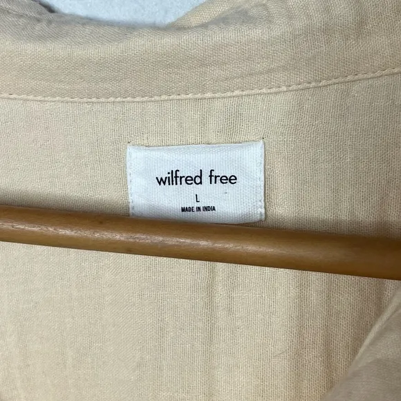 NEW Wilfred Free Sunfaded Apricot Yellow Gauzy Cotton Sail Button Down Shirt - Image 7