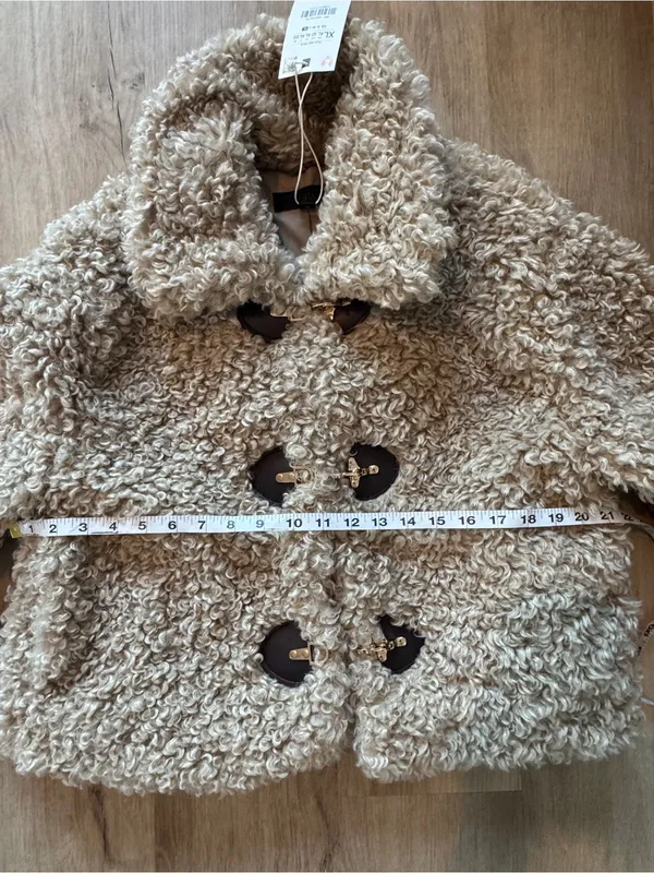Zara Faux Shearling Hook Closure Jacket Sz Xl - Image 8
