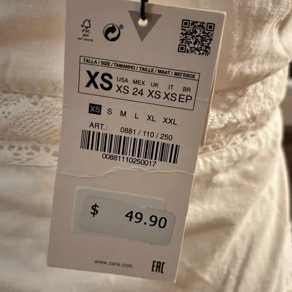 NWT Zara Eyelet Dress - Image 3
