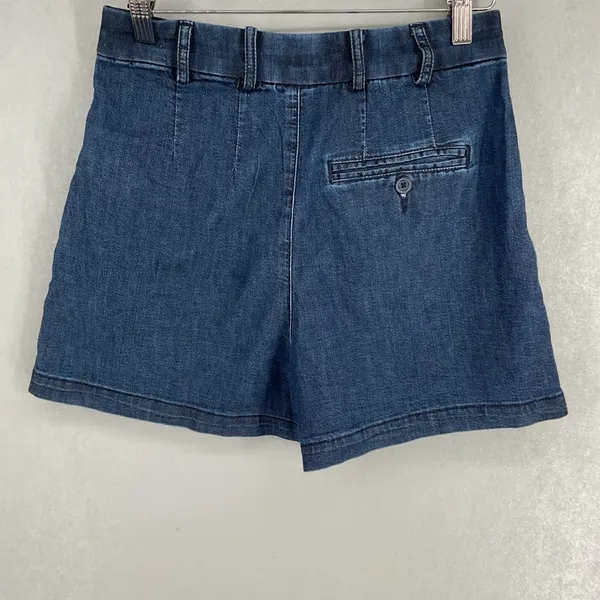 GAP x DOEN Womens Denim Shorts High Waisted Button Fly Pleated Blue 25 0R - Image 3