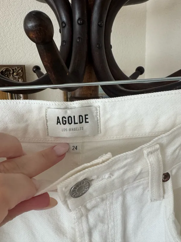 AGOLDE Low Slung Baggy Jeans White - Image 6