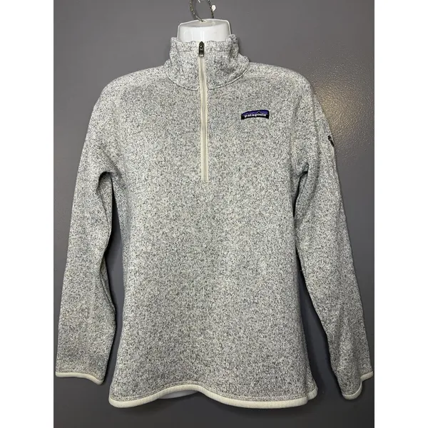 Patagonia Sweater Womens Small Gray Better Sweater 1/4 Zip Mock Neck Fleece - Image 4