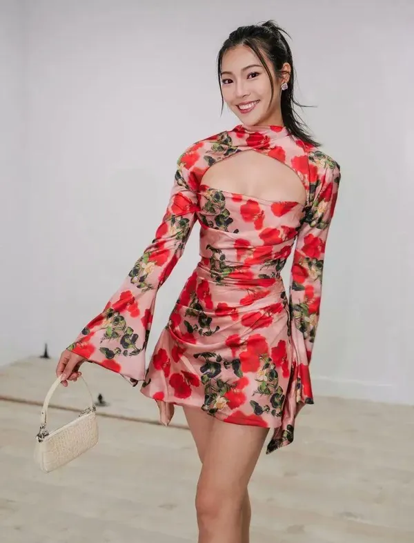 House Of CB 'Toira' Rose Print Draped Corset Dress. Size Small. - Image 8