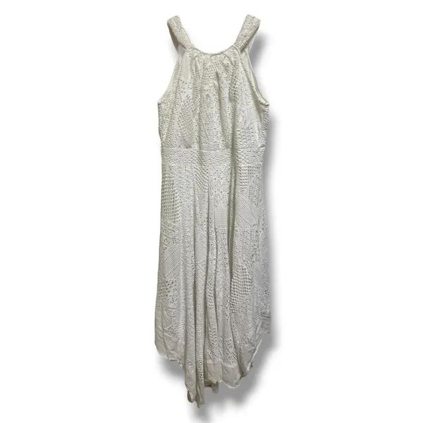 Chico's Lace Hanky Hem Midi Dress Optic White Crochet Sleeveless 0 S 4 NWT - Image 3