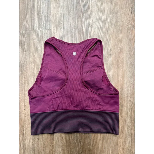 Lululemon‎ Ebb to Train Bra Size 8 Magenta Purple High Neck Racerback Sports Bra - Image 3
