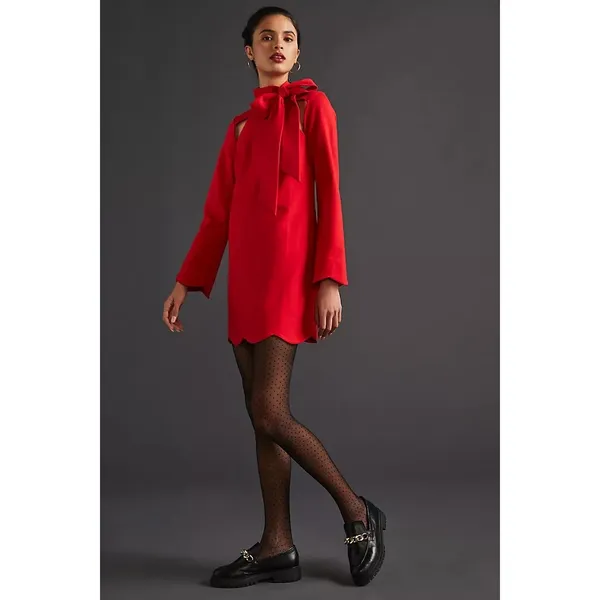 Maeve Neck‎ Tie Shift Mini Dress size large - Image 4