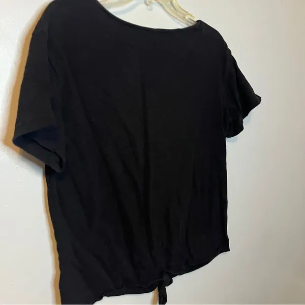 Old Navy Black Tie-Front Cotton T-Shirt – Women’s Medium - Image 4