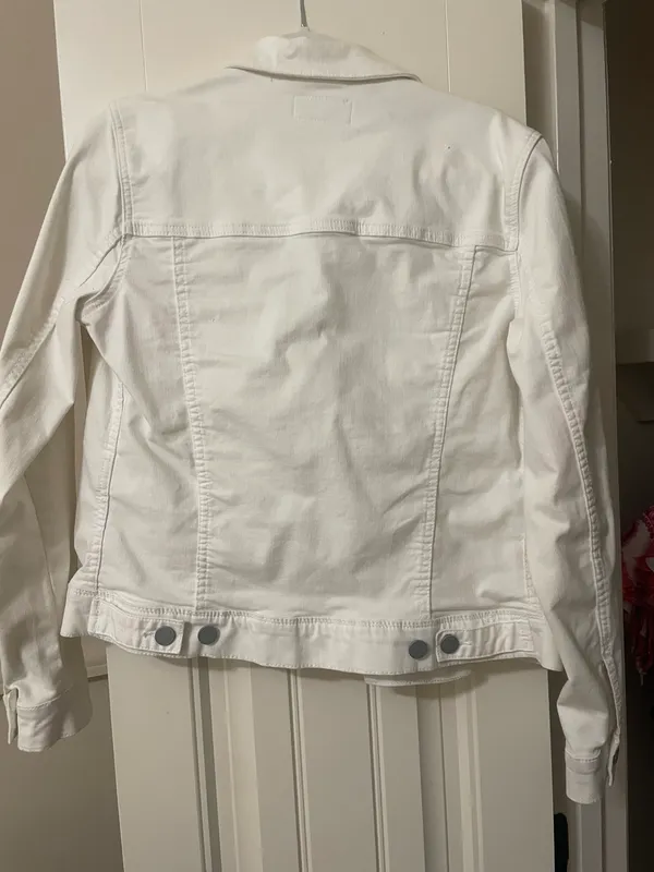 White Denim Jean Jacket Size M - Image 2