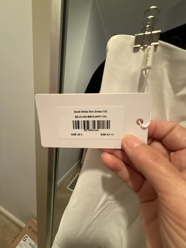 Beginning Boutique Scott White Mini Dress with Scallop Trim - Image 6